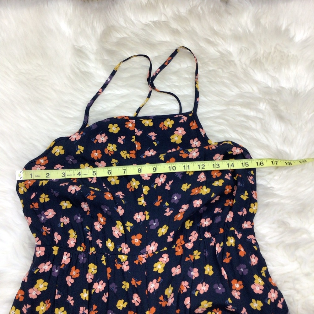 Madewell Smocked Floral Culotte Crop Wide Leg Jumpsuit Flowers Straps 2 - Picture 4 of 12